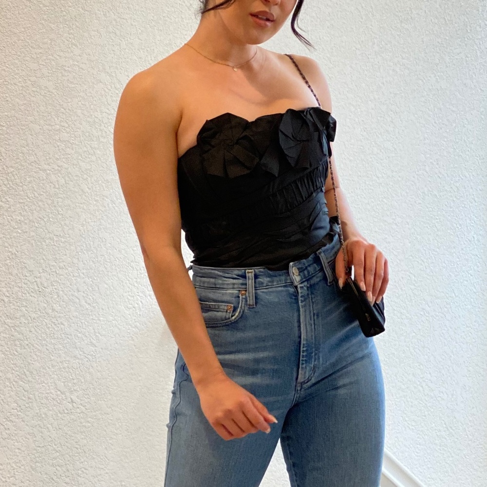 bcbgmaxazria black corset top